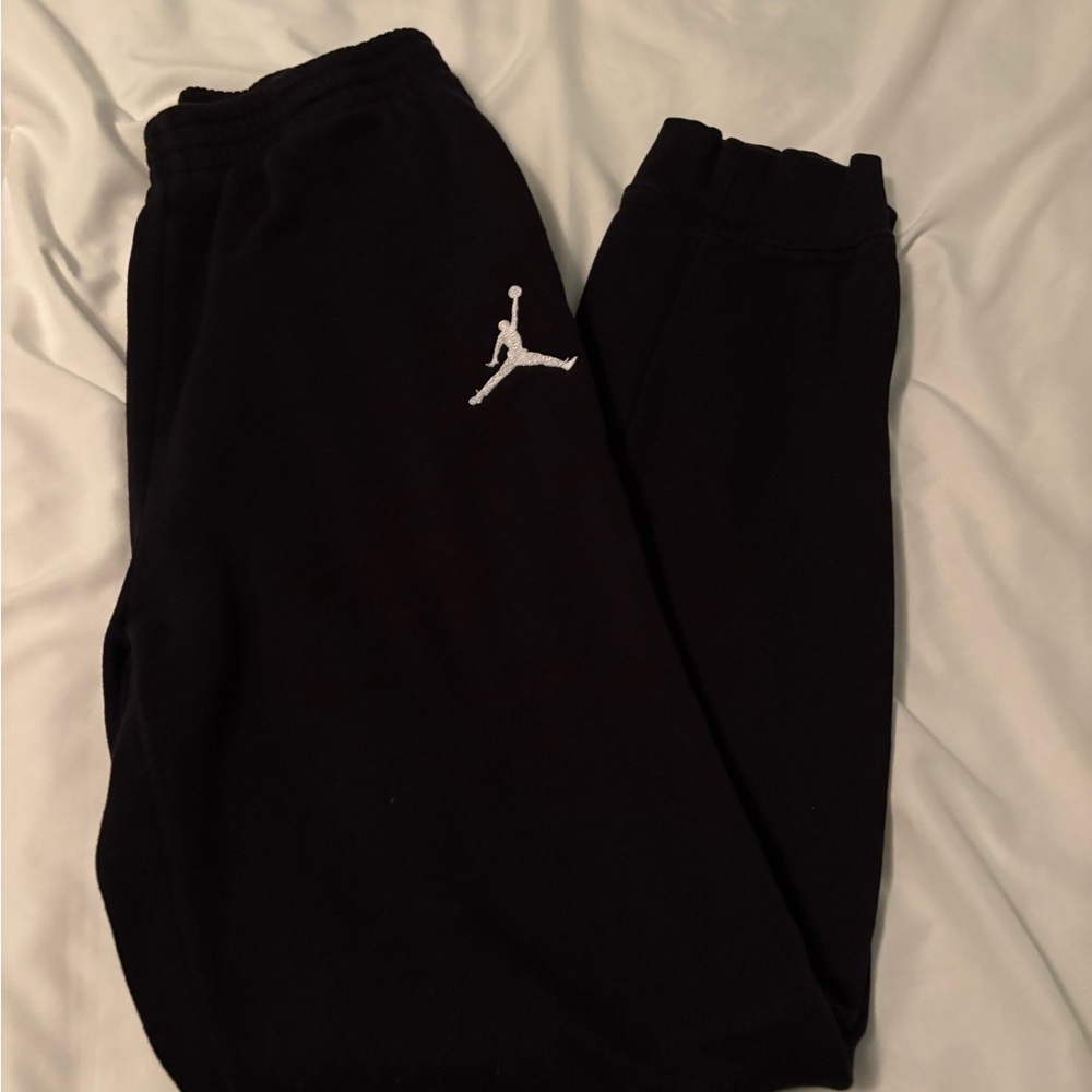 Jordan Black Sweatpants Kids XL Fleece Joggers with red label